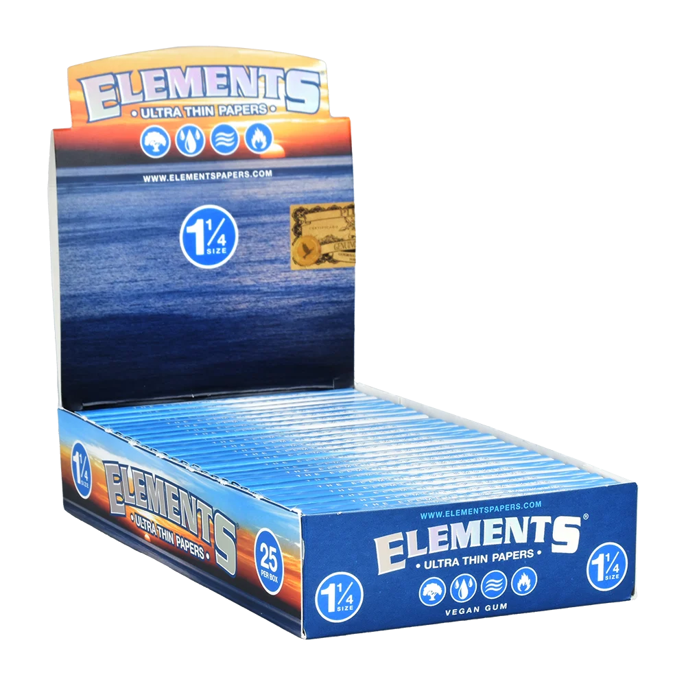 Elements Ultra Thin Rice Rolling Papers | 1 1/4 | 25pk Display - New