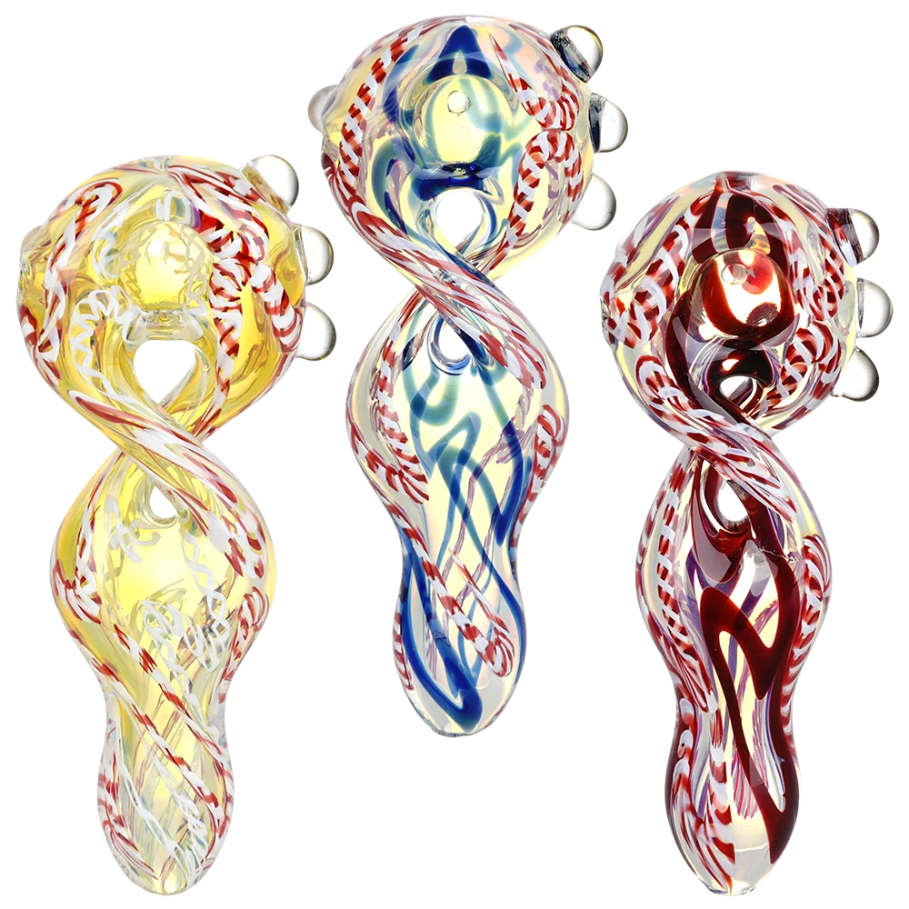 Euphoric Vibrance Twisted Glass Spoon Pipe | 5.25" | Colors Vary | 3ct Bundle - New