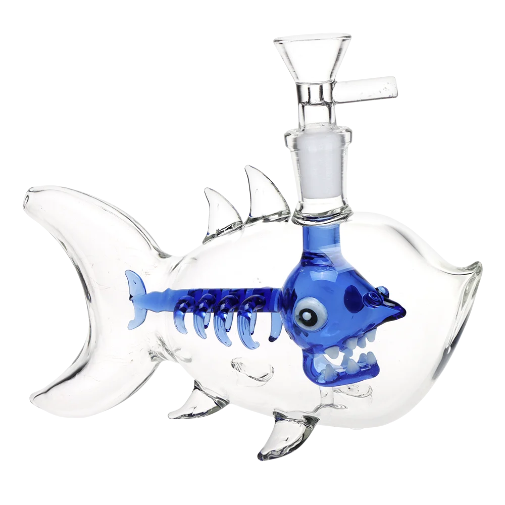 Fish Bone Glass Bubbler | 6.25" | 14mm F - New
