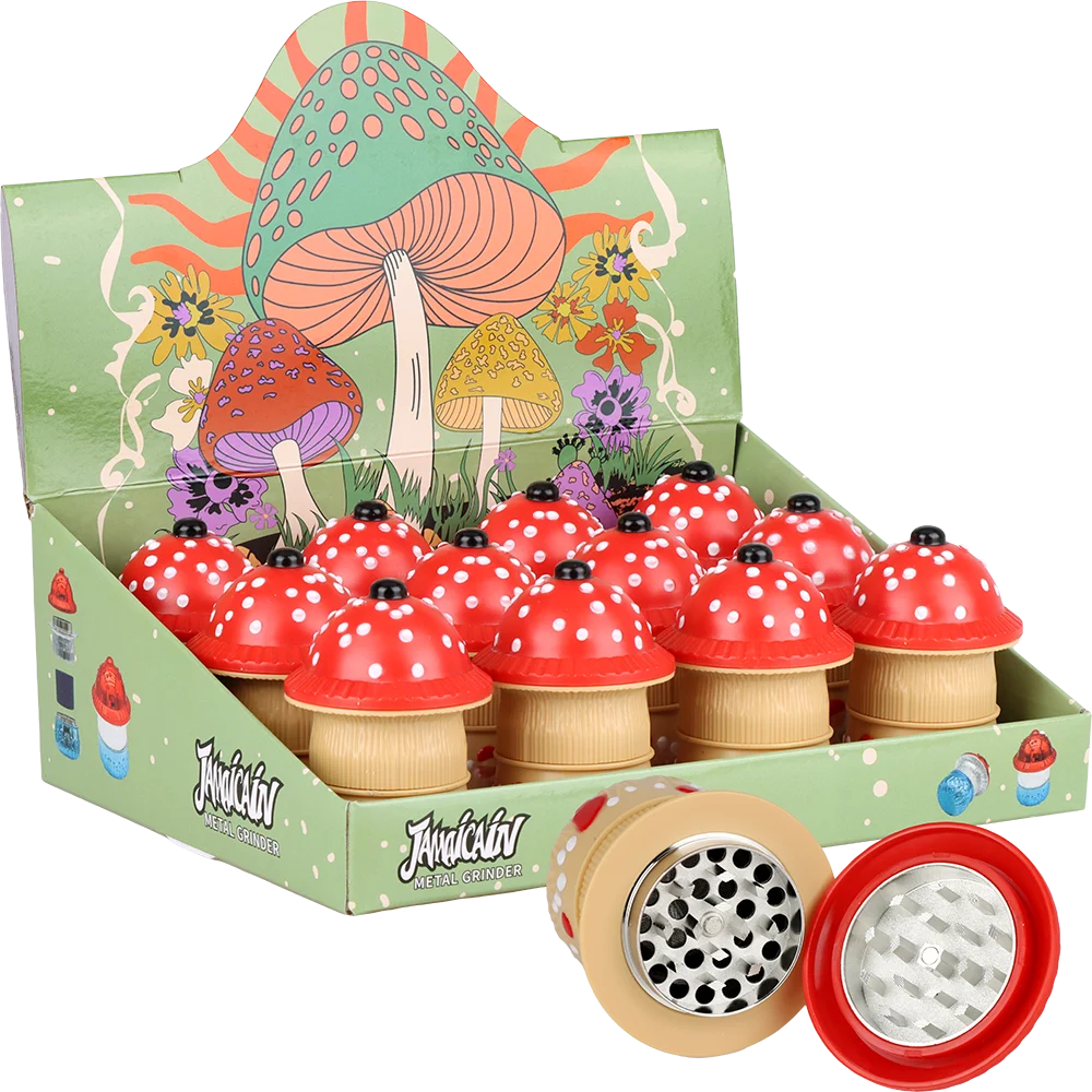 Forest Mushroom Acrylic Grinder | 3pc | 1.5" | 12ct Display - New
