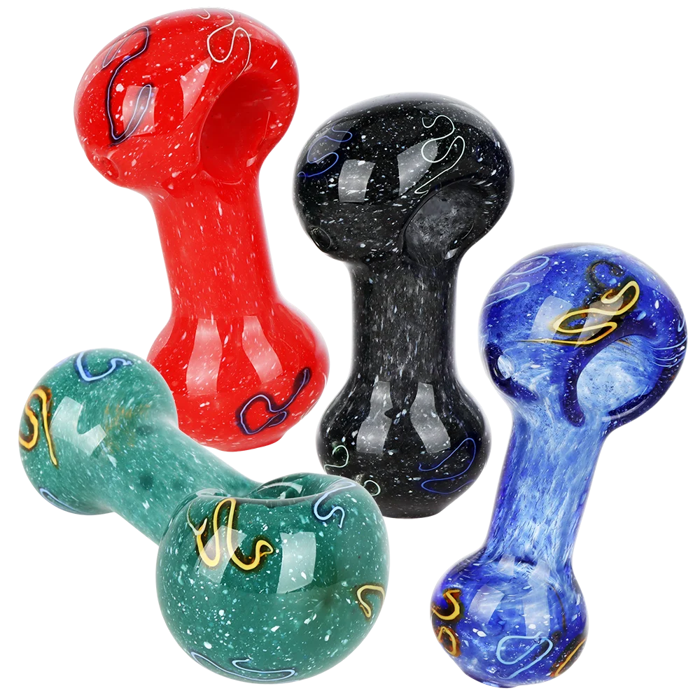 Frit Fusion Glass Spoon Pipe | 3.5" | Assorted Colors | 4ct Bundle - New