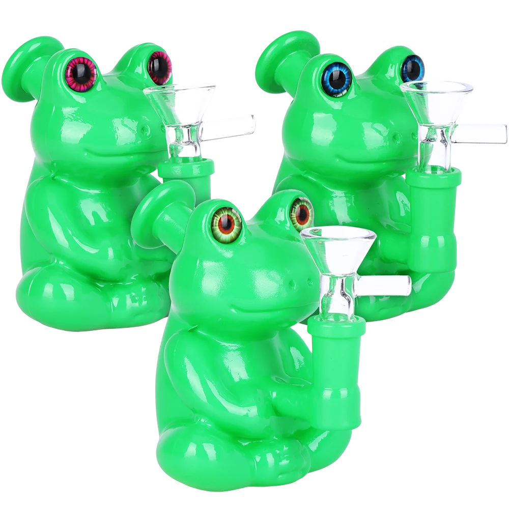 Froggy Glass Water Pipe | 5.25" | 14mm F | Colors Vary - New