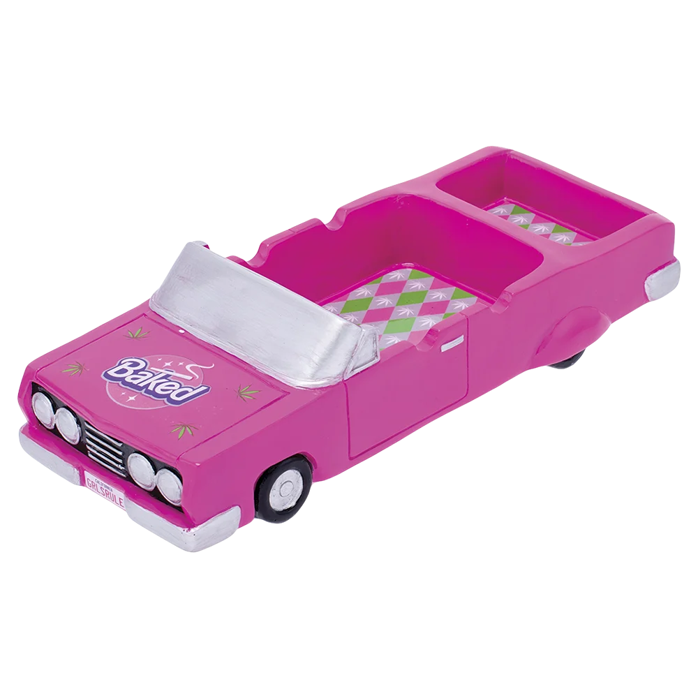 Fujima Baked Pink Convertible Ashtray with Stash Trunk | 10" - New
