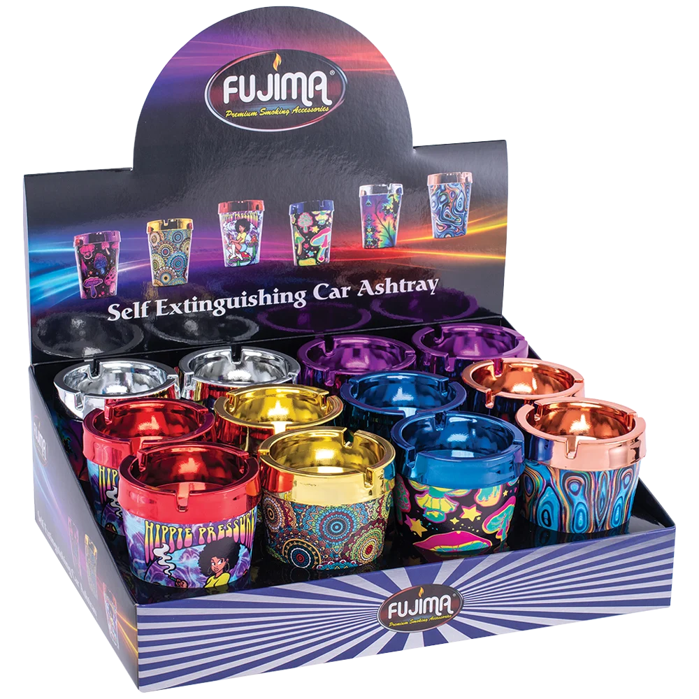 Fujima Car Ashtray | Trippy & Shroom Assortment | 12ct Display - New