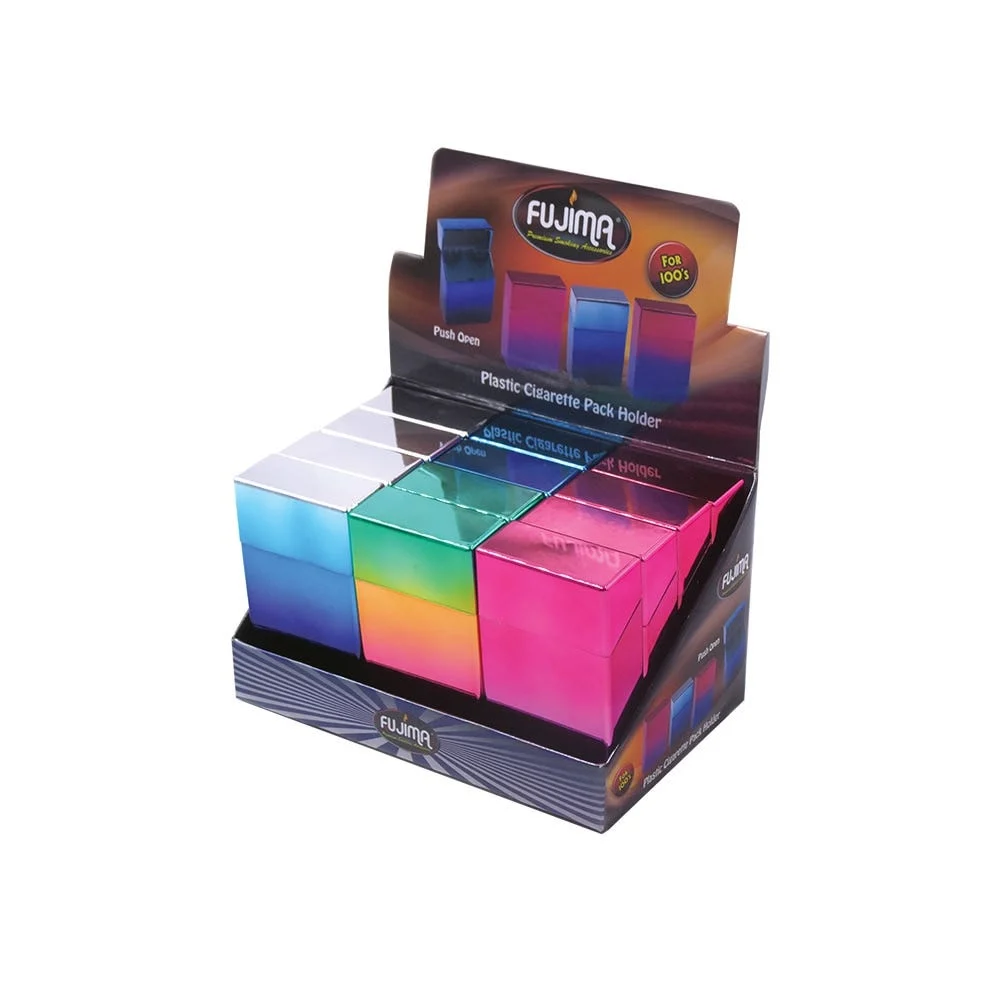 Fujima Metallic Gradient Plastic Cig Case | 100mm | Assorted Colors | 12ct Display - New