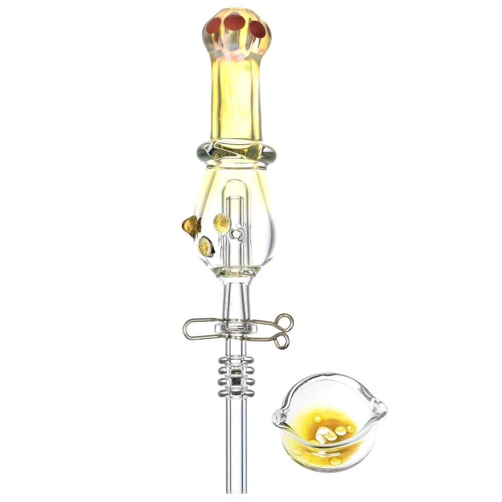 Fumed Glass Vapor Straw & Dish Kit | Quartz Tip | 7.5" | 10mm - New