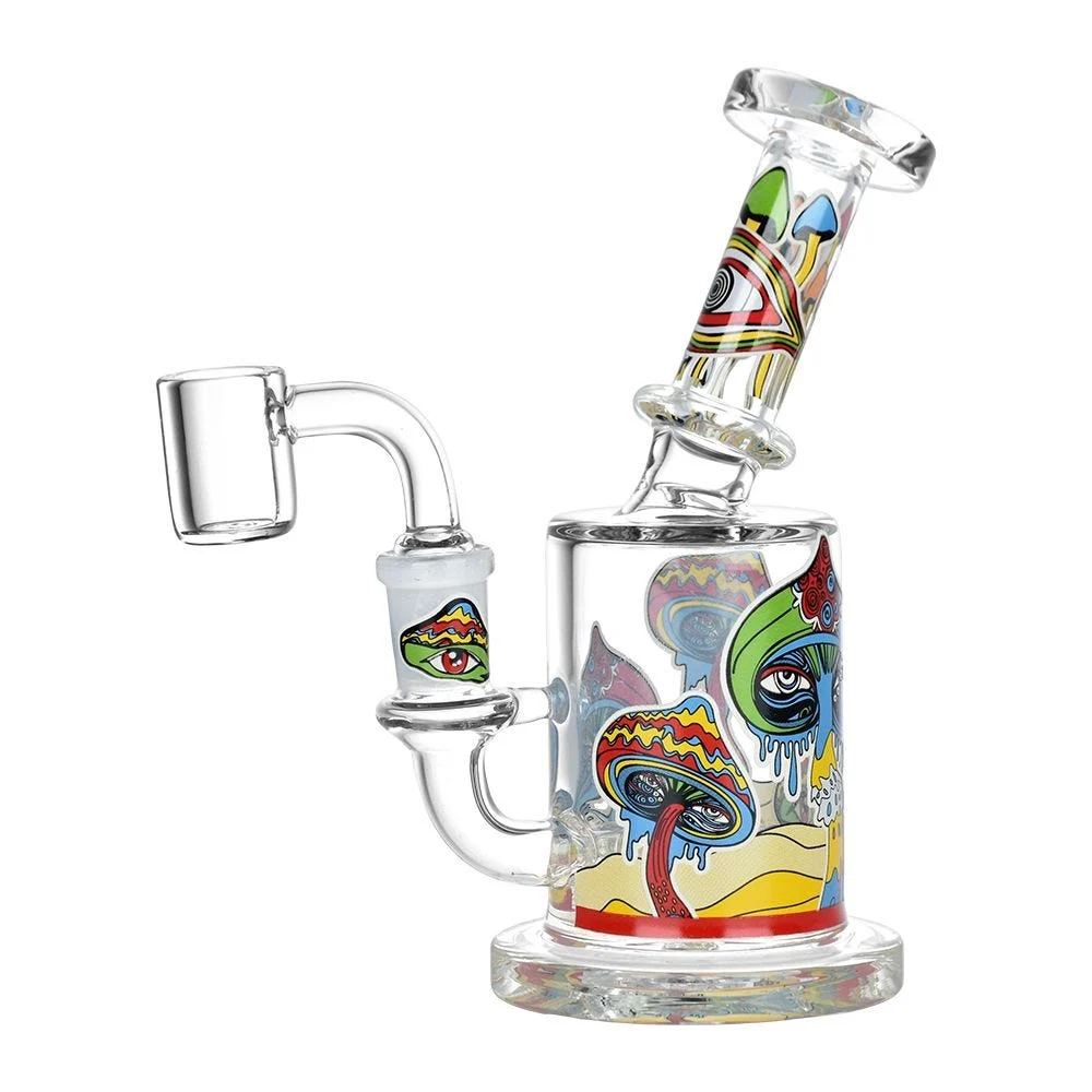 Fungi Eyes, They're Watching You Glow In The Dark Glass Dab Rig | 6" | 14mm F - New