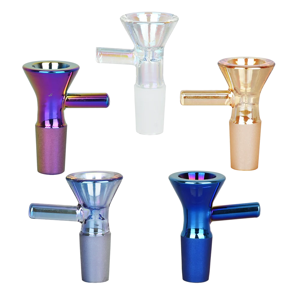 Future Time Electroplated Herb Slide | 14mm M | Assorted Colors | 10ct Box - New