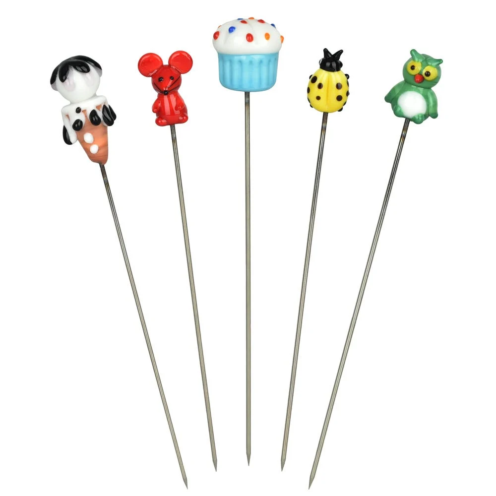 Glass Hairpin Poker Dab Tool Version 2 | 5" | Assorted Styles | 50ct Bundle - New