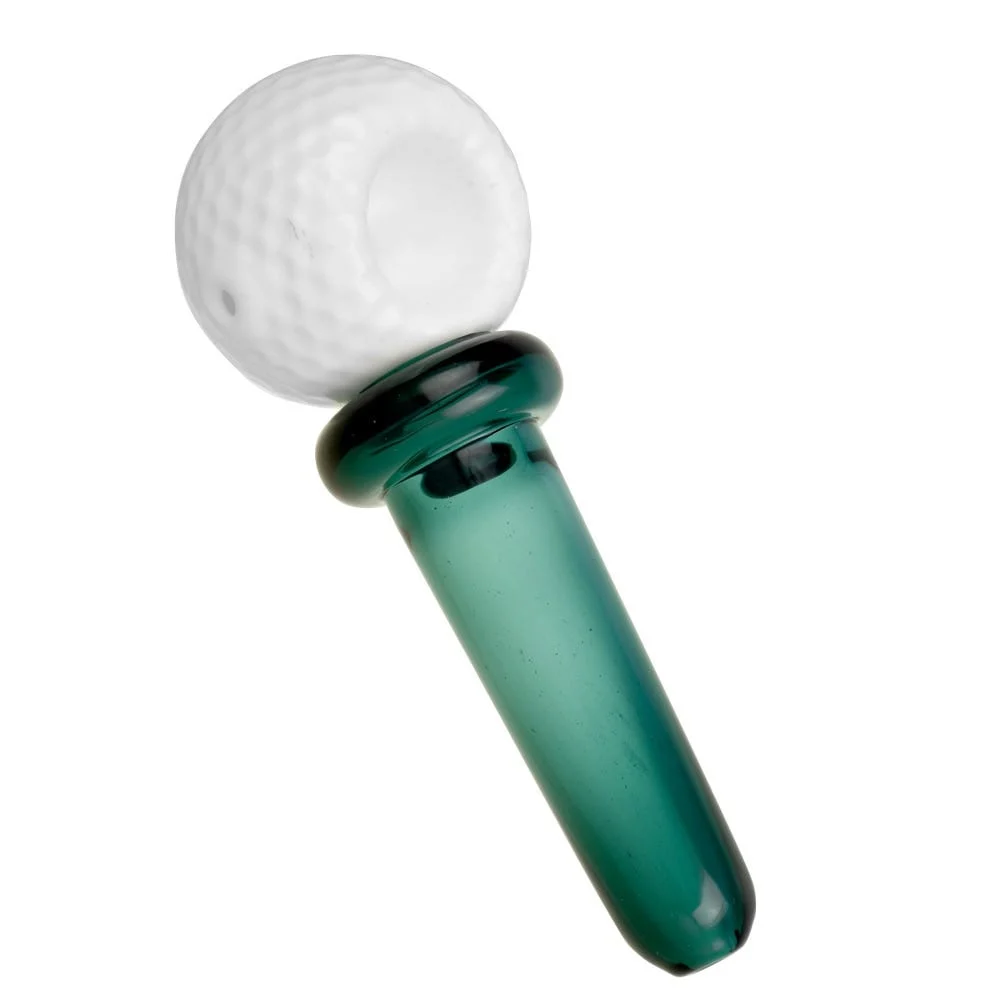 Golf Ball & Tee Glass Hand Pipe | 4" | Colors Vary - New