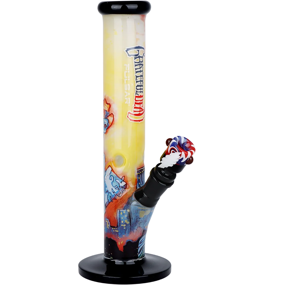 The Grateful Dead x Pulsar Inside Print Straight Tube Glass Water Pipe | Freedom's Torch | 11.25" | 14mm F - New