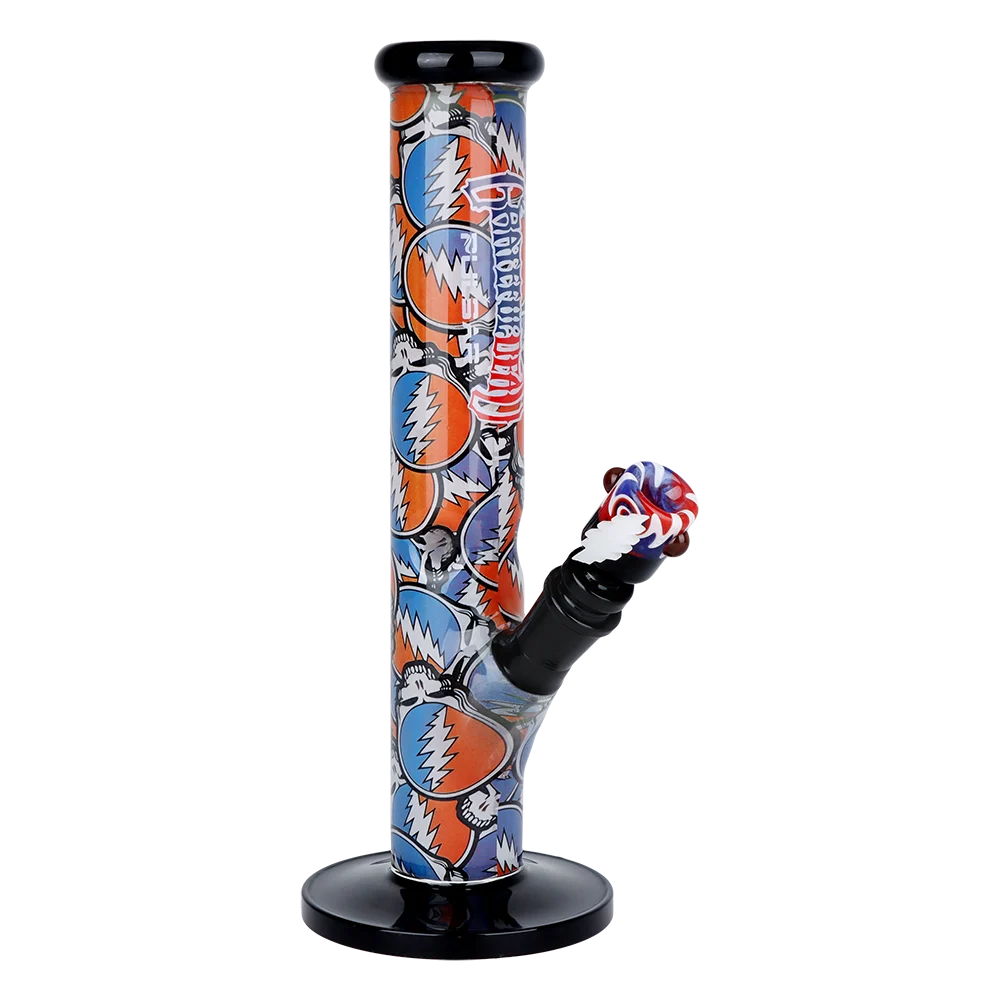 The Grateful Dead x Pulsar Inside Print Straight Tube Glass Water Pipe | Stealie Collage | 11.25" | 14mm F - New