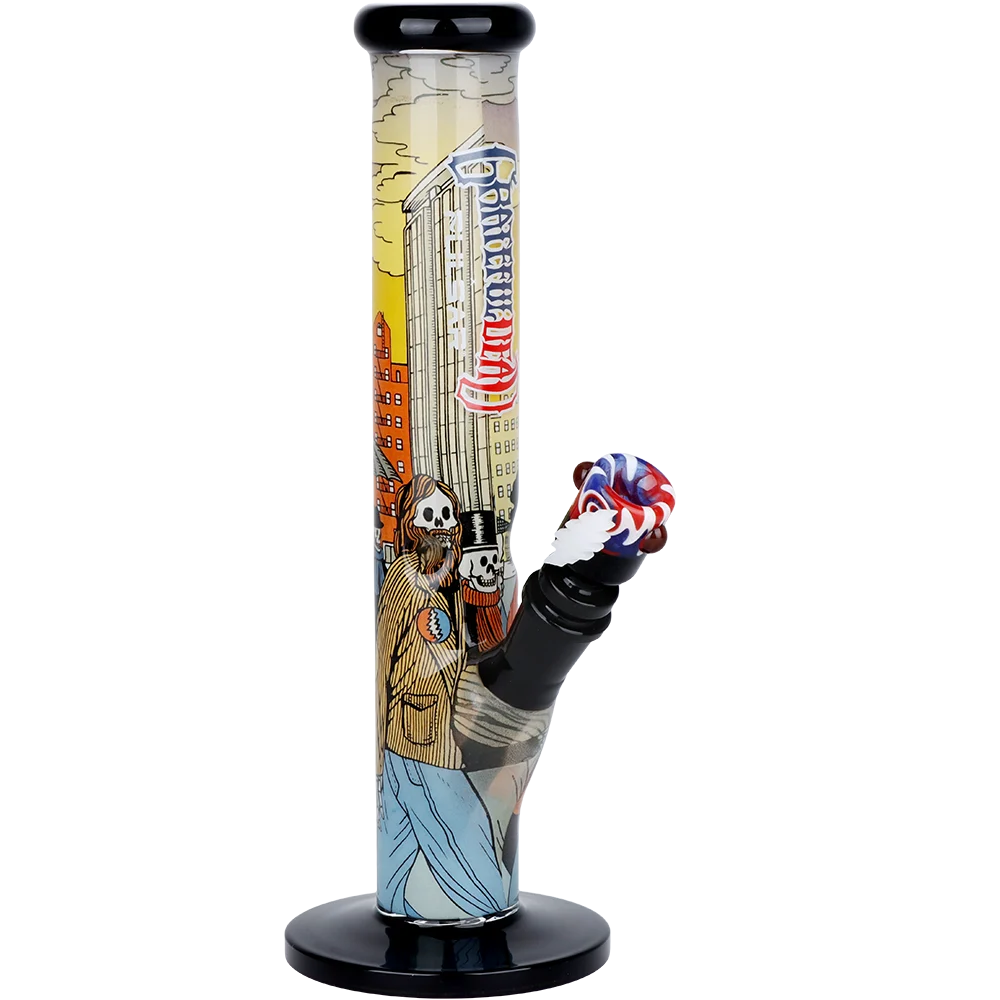 The Grateful Dead x Pulsar Inside Print Straight Tube Glass Water Pipe | Street People | 11.25" | 14mm F - New
