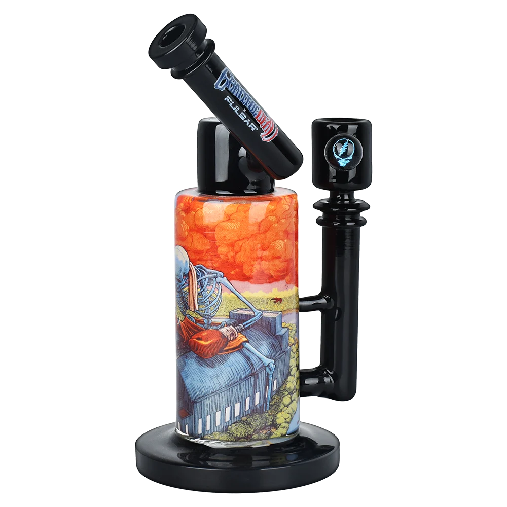 The Grateful Dead x Pulsar Inside Print Glass Water Pipe | Boxer | 8.5" | 14mm F - New