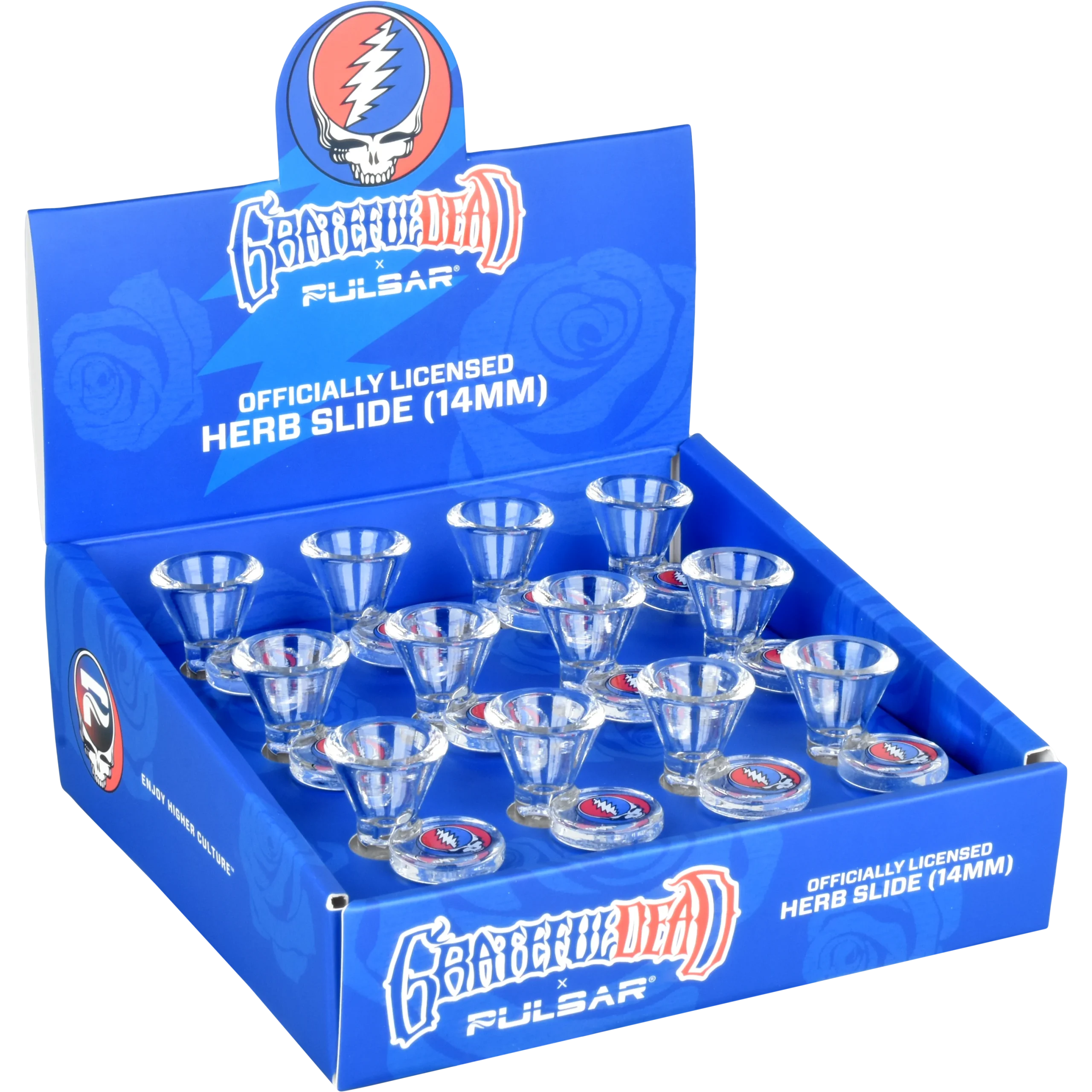 Grateful Dead x Pulsar Steal Your Face Herb Slide | 14mm M | 12ct Display - New