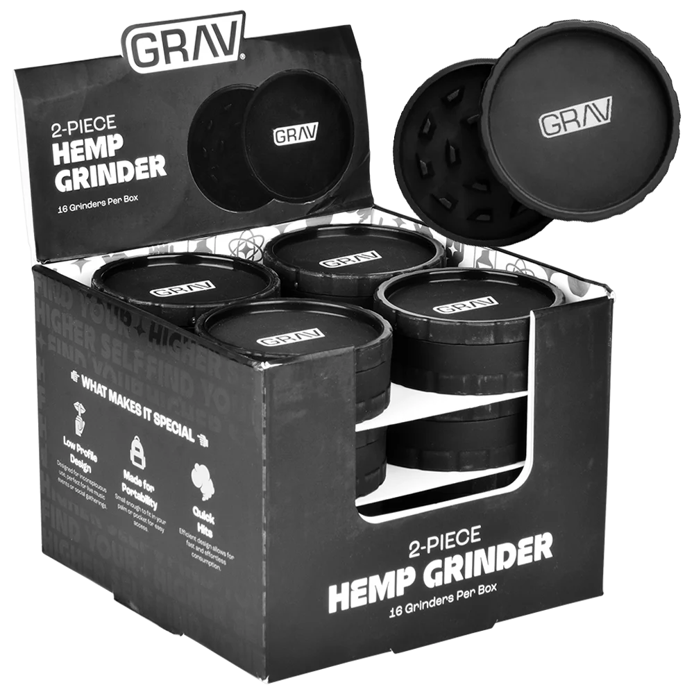 GRAV Hemp Grinder | 2pc | 2.5" | 16ct Display - New