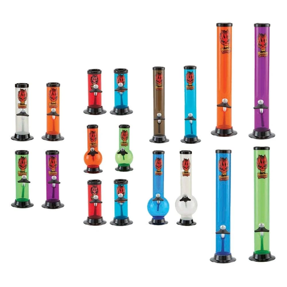 Headway Acrylic Water Pipe Variety Starter Set Refill | 6" to 12" | Assorted Styles | 18ct Box - New