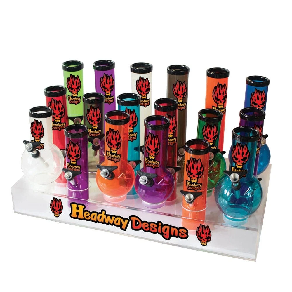 Headway Acrylic Water Pipe Variety Starter Set | 6" to 12" | Assorted Styles | 18ct Display - New
