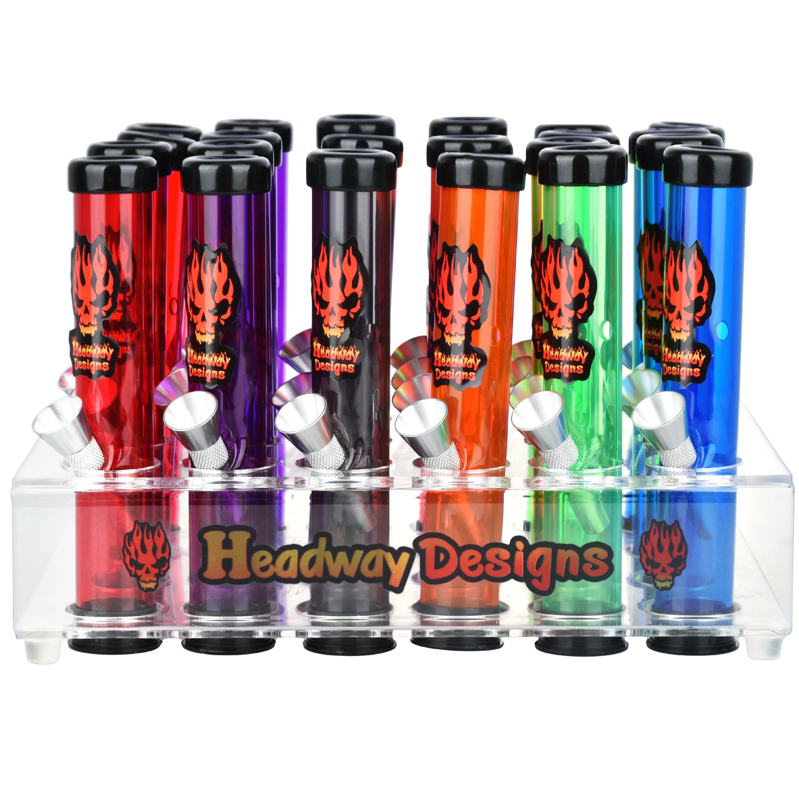 Headway Traveler Acrylic Water Pipe | 6" | Assorted Colors | 24ct Display - New
