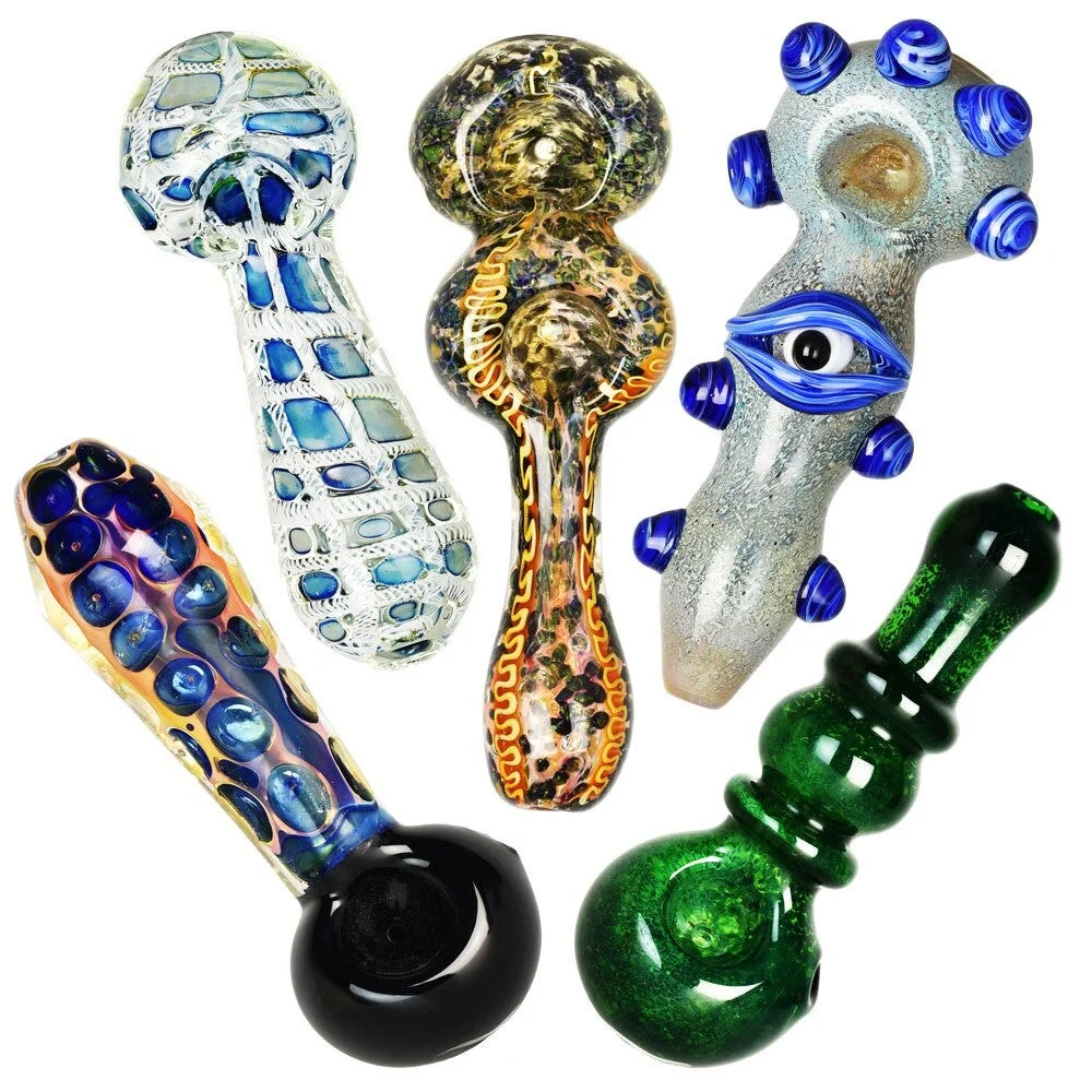 Heavy Worked Glass Spoon Pipe | 4" to 6" | Assortment B | 20ct Bundle - New