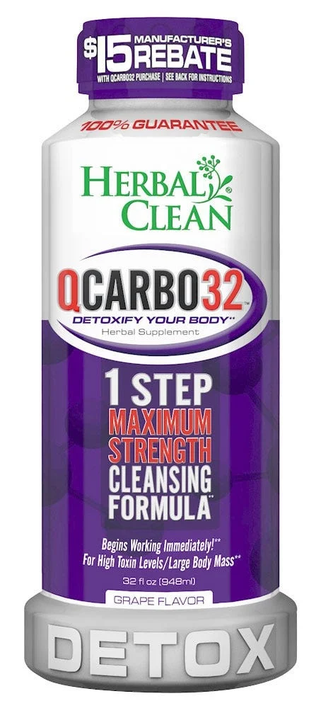 Herbal Clean QCarbo32 Detox Drink | Grape | 32oz - New