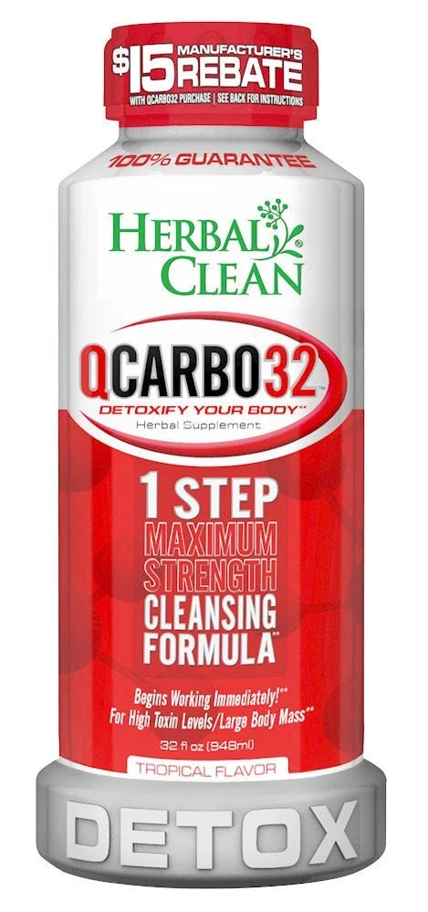 Herbal Clean QCarbo32 Detox Drink | Tropical | 32oz - New