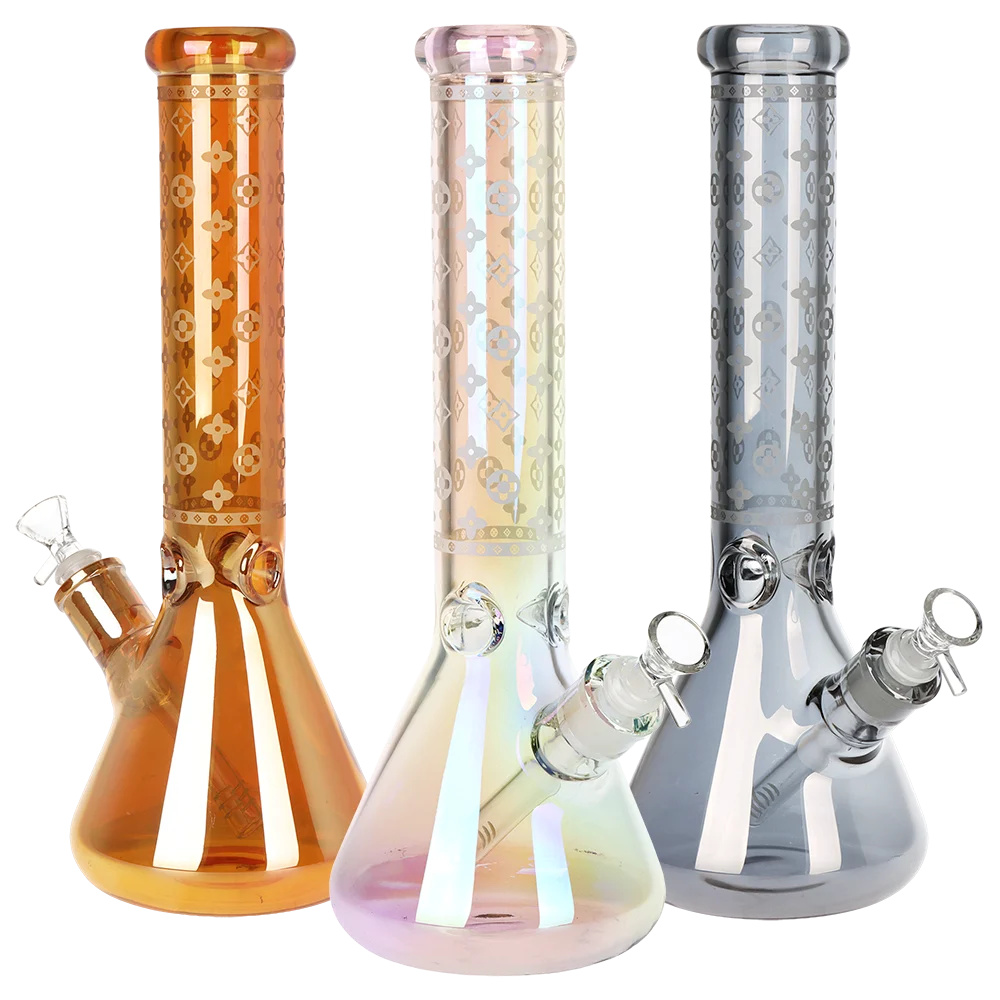 High Class Fashion Beaker Glass Water Pipe | 14" | 14mm F | Colors Vary - New