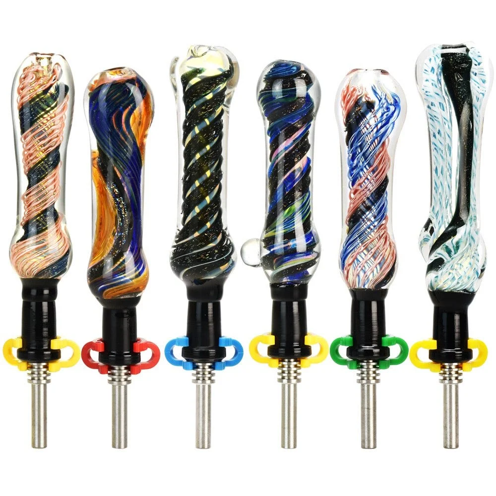 High End Dichro Glass Dab Straw | 5" to 6" | Assorted Styles | 20ct Bundle - New
