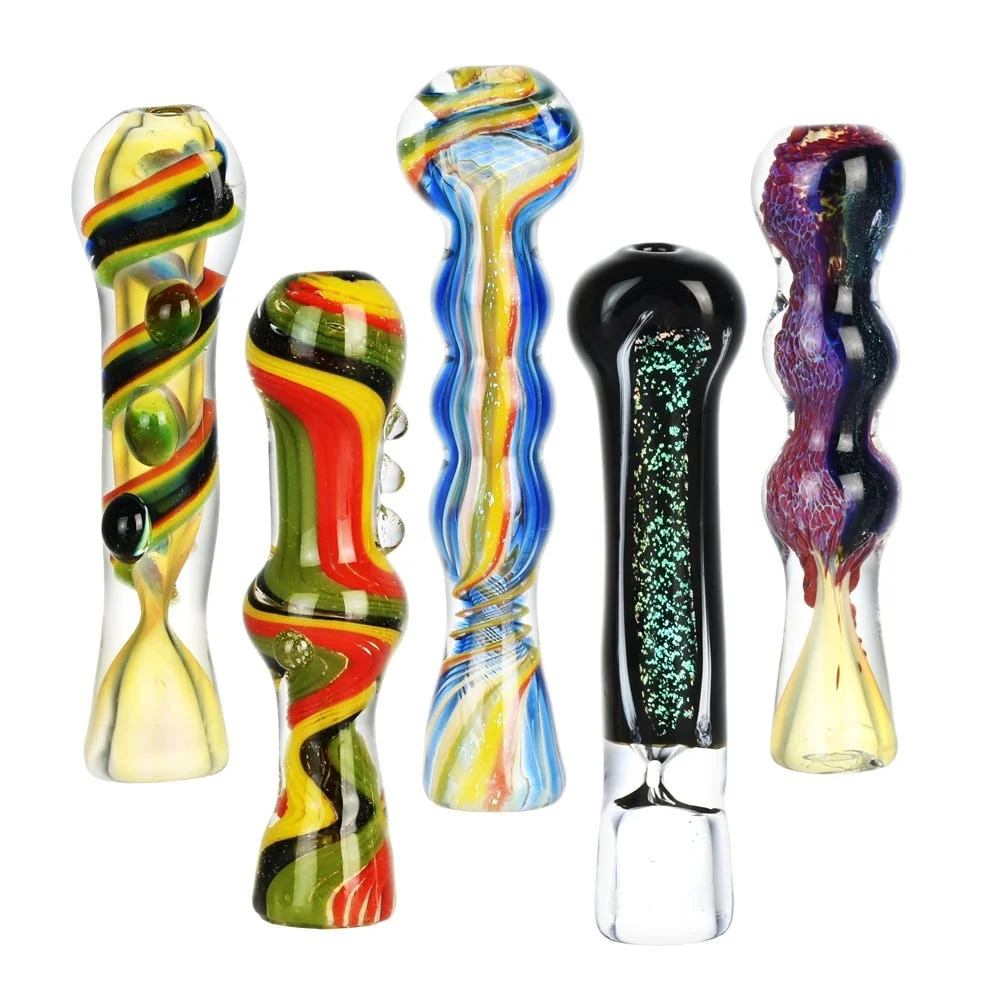 High End Dichro Glass Chillum | 3" to 4" | Assorted Styles | 50ct Bundle - New