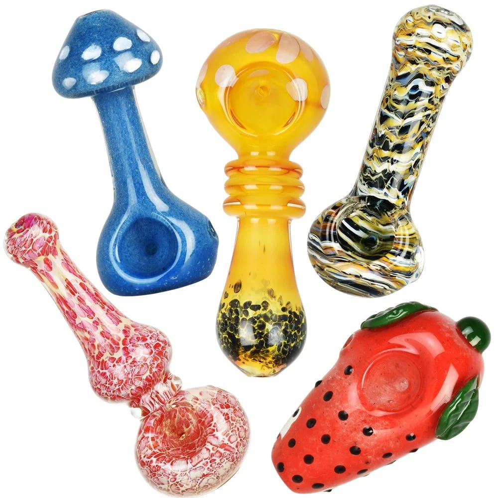 High End Glass Spoon Pipe | 3" to 5" | Assorted Styles | 40ct Bundle - New