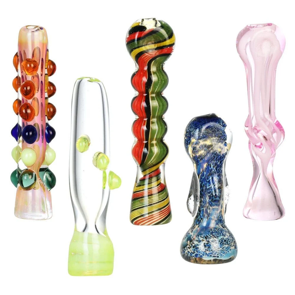 High End Worked Glass Chillum | 2" to 4" | Assorted Styles | 50ct Bundle - New