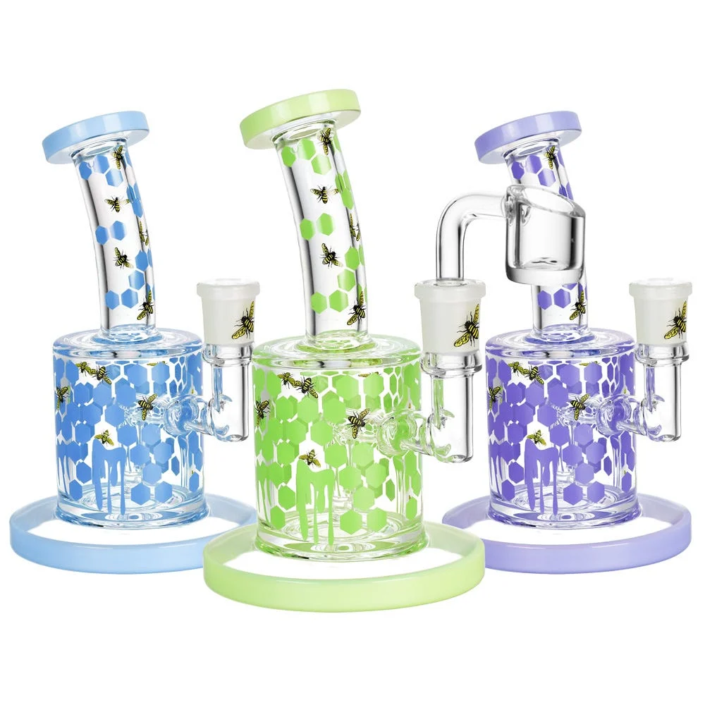 Honeycomb Drip Glass Dab Rig | 6" | 14mm F | Colors Vary - New