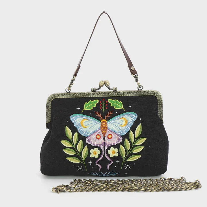 Butterfly Vintage Kisslock Bag in Black - COMECO INC.