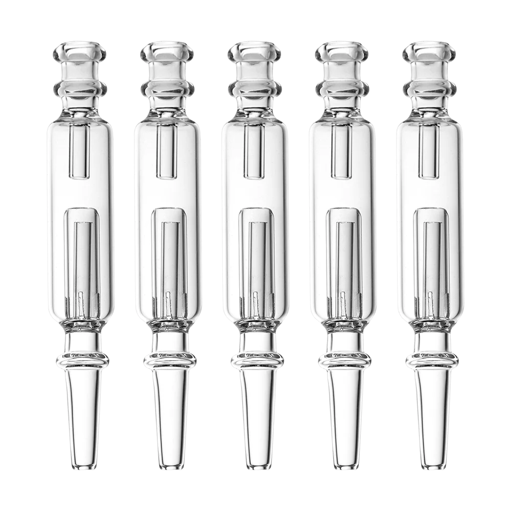 The Jab Dome Perc Glass Bubbler Dab Straw | Integrated Tip | 5.5" | Clear | 5ct Bundle - New