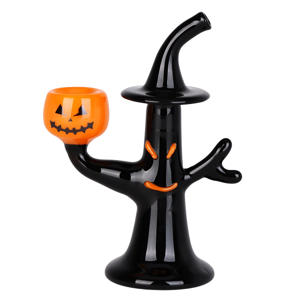 Jack-O-Lantern In The Witch Tree Glass Hand Pipe | 5.5"
