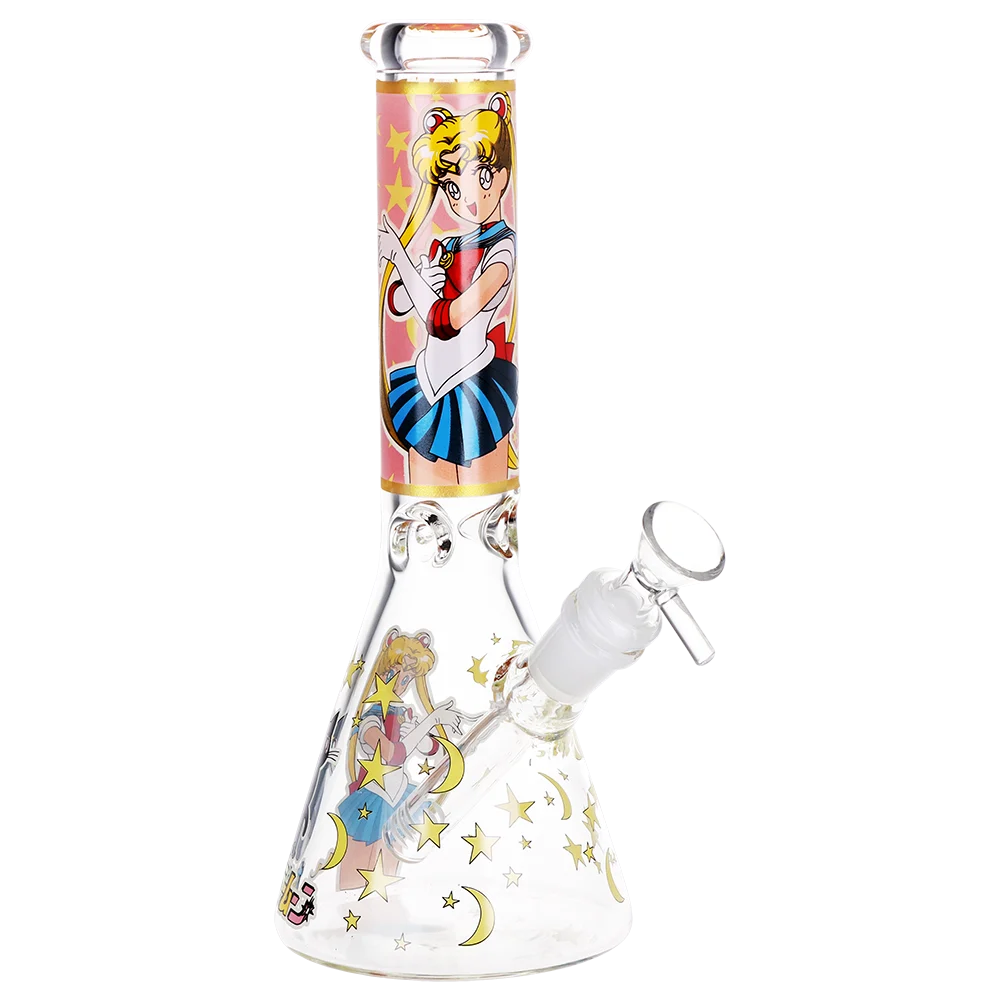 Japanese Animation Girl Beaker Glass Water Pipe | 10" | 14mm F - New
