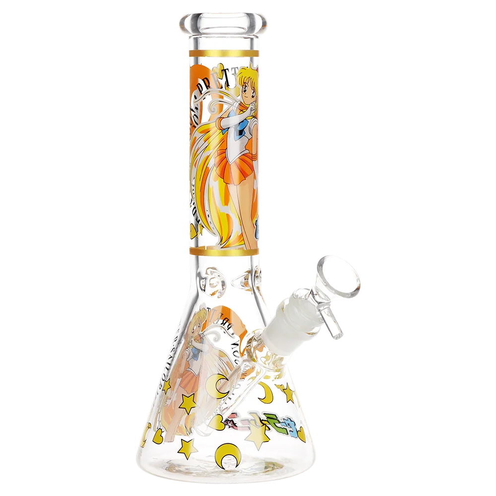 Japanese Animation Girl Blue Beaker Glass Water Pipe | 10" | 14mm F - New