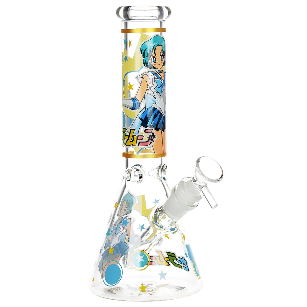 Japanese Animation Girl Orange Beaker Glass Water Pipe | 10" | 14mm F - New