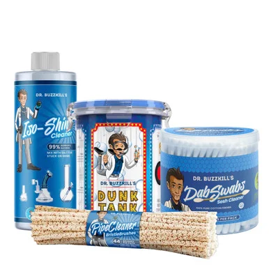 Dr. Buzzkills Dab Cleaning Kit: Iso-Shine, Dunk Tank, Cleaning Brushes and Dab Swabs