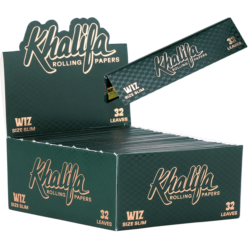 Khalifa Rolling Papers | Wiz Size Slim | 32pc | 50pk Display - New