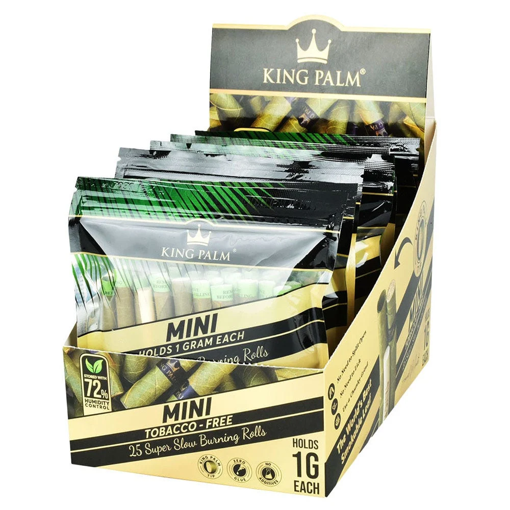 King Palm Hand-Rolled Leaf Wraps | Mini | 25pc | 8pk Display