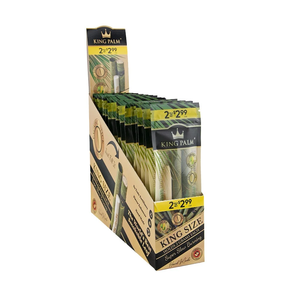King Palm Hand-Rolled Leaf Wraps | King | 2pc | 20pk Display