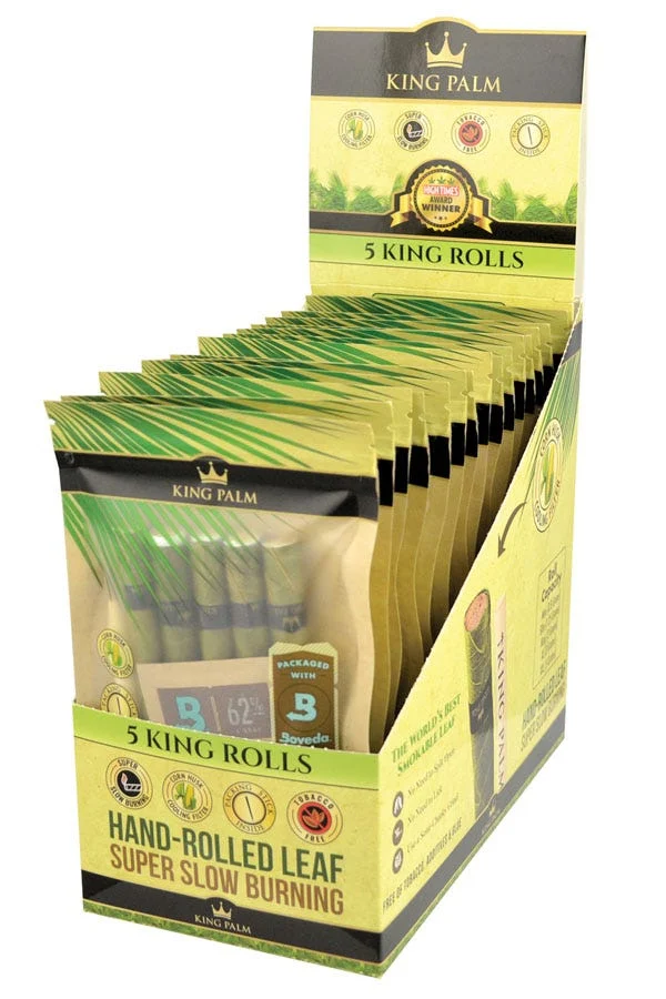 King Palm Hand-Rolled Leaf Wraps | King | 5pc | 15pk Display