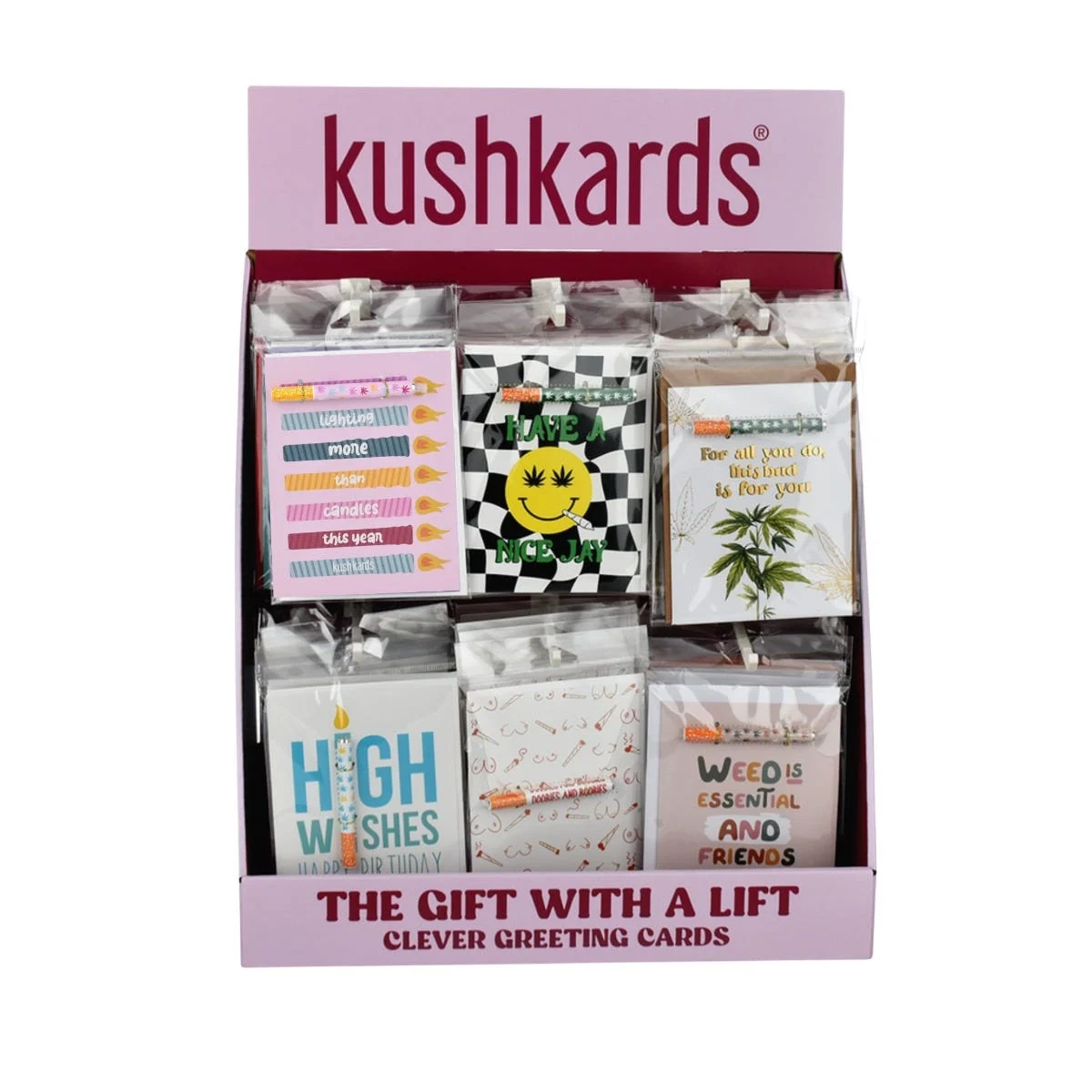 KushKards One Hitter Greeting Card | Everyday Assortment | 36ct Countertop Display - New