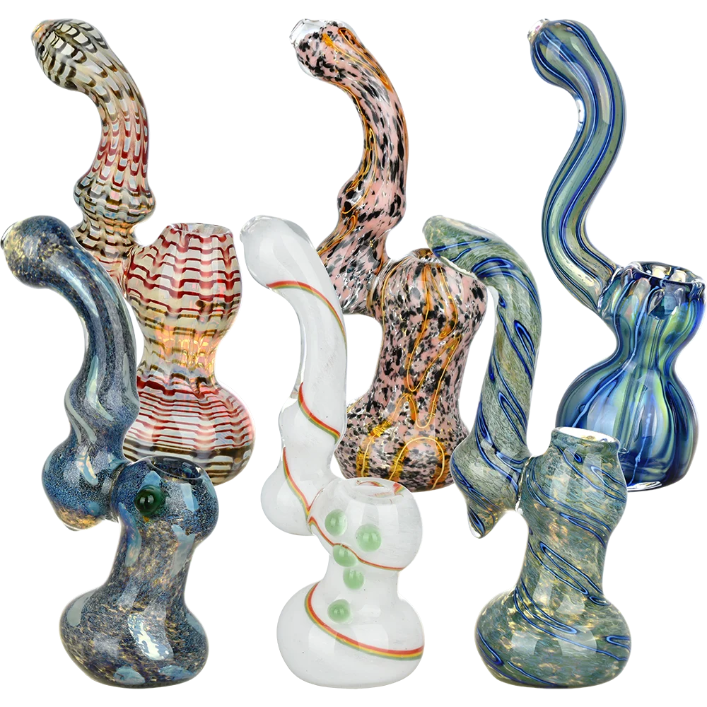 Large and In Charge Glass Sherlock Bubbler Assortment | 7.25" to 7.75" | 6ct Bundle - New