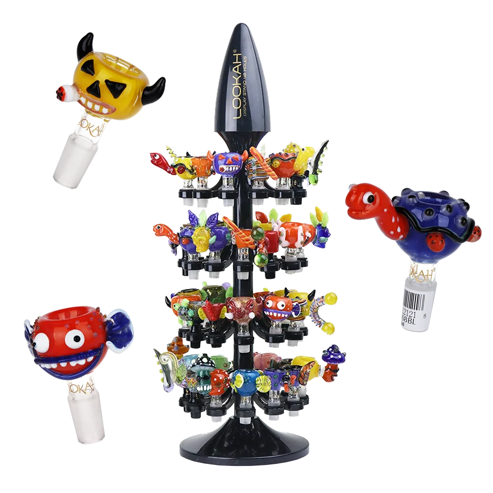 Lookah Glass Novelty Herb Slide| Assorted Styles | 14mm M | 48ct Display - New