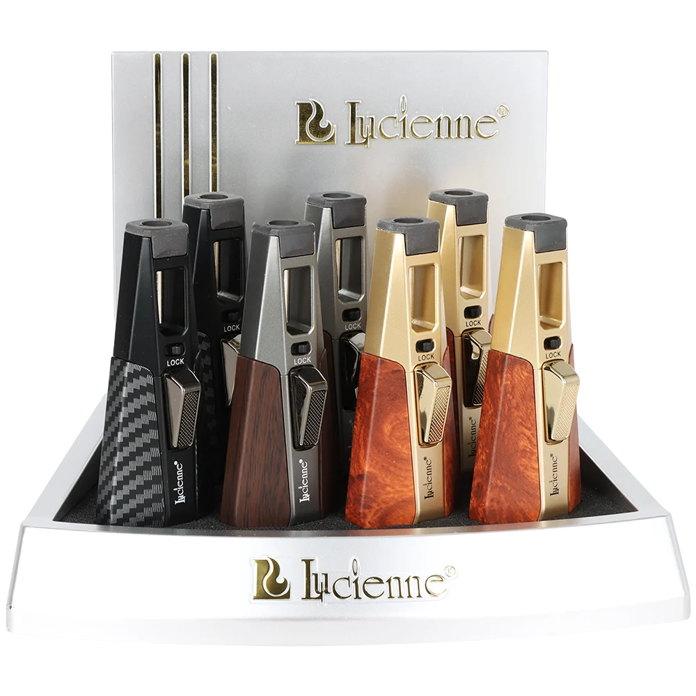 Lucienne MT58 Single Jet Torch Lighter | 5" | Assorted Colors | 7ct Display - New