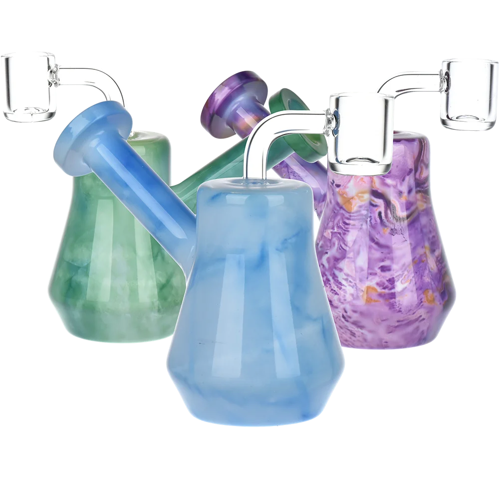 Marbled Mini Glass Dab Rig | 4" | 14mm F | Colors Vary - New