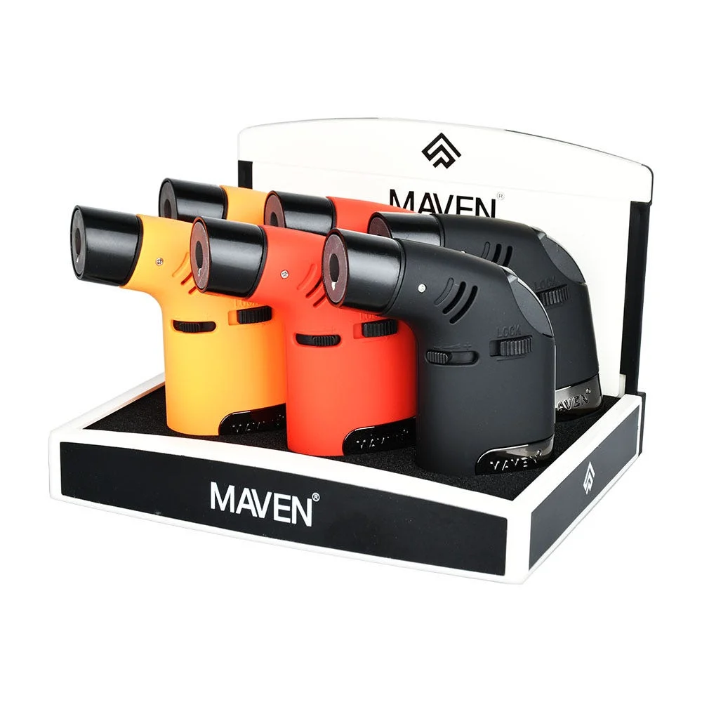 Maven Tusk Torch Lighter | 4.75" | Assorted Colors | 6ct Display - New