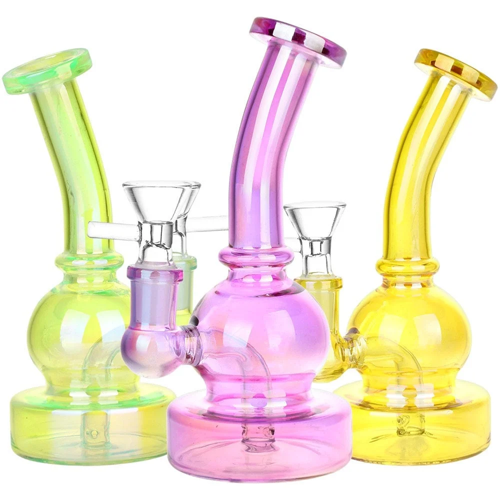 Mini Epiphany Electroplated Glass Water Pipe | 6.5" | 14mm F | Colors Vary - New